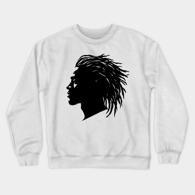 Afrocentric Dreadlocks Silhouette Crewneck Sweatshirt by Graceful Designs